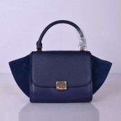 Celine Small Trapeze Leather Bag Navy Blue